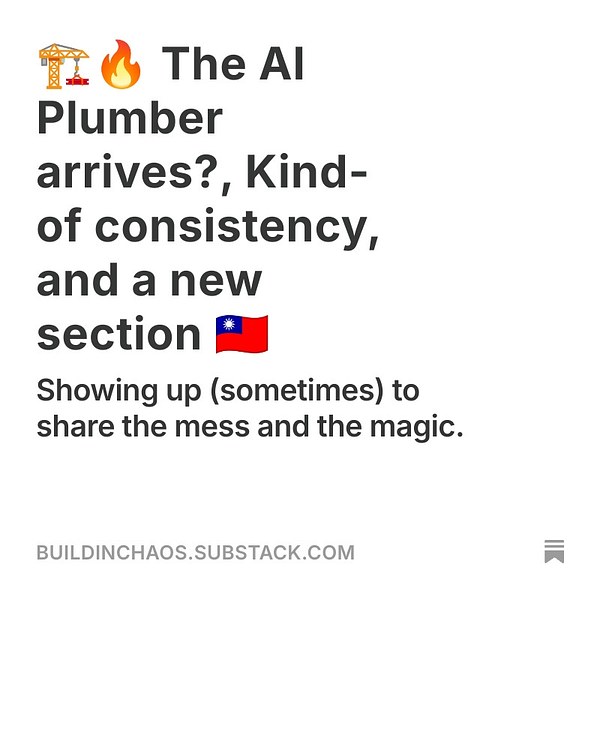The image features a text post about a new edition titled 'Build in Chaos' with various thematic elements.