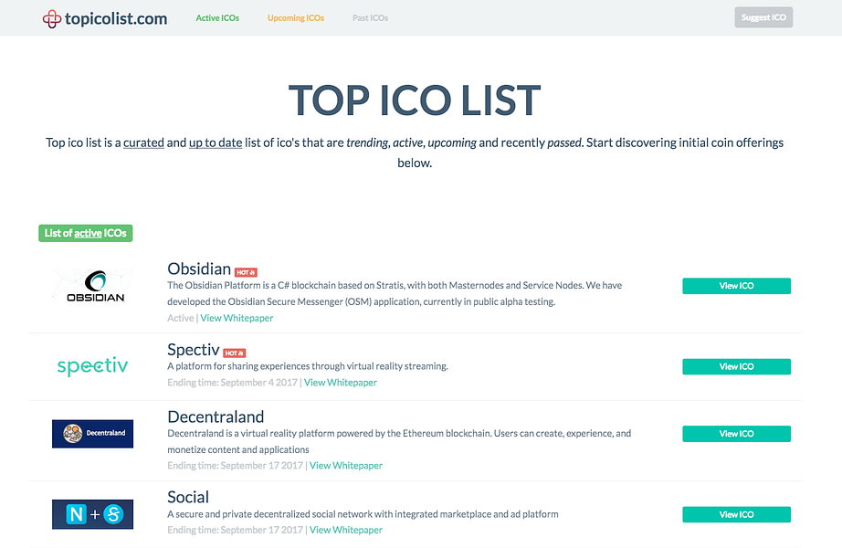 Top ICO List