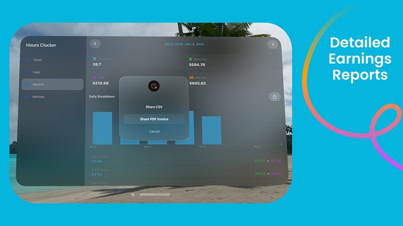 Screenshot of Hours Clocker