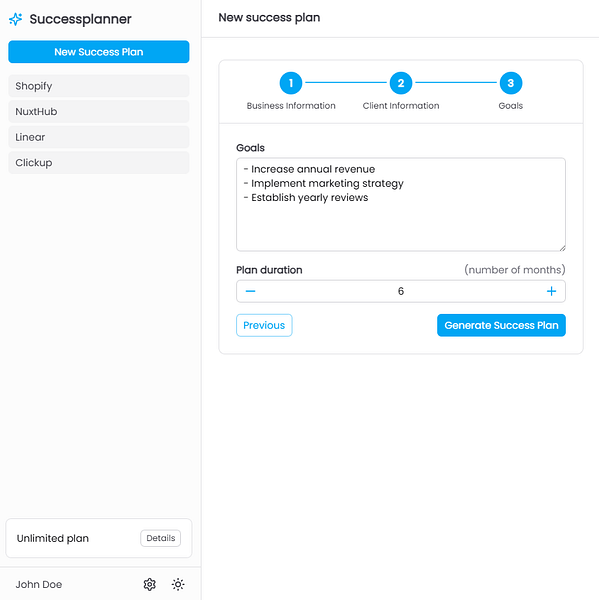 Retentional's Success Planner