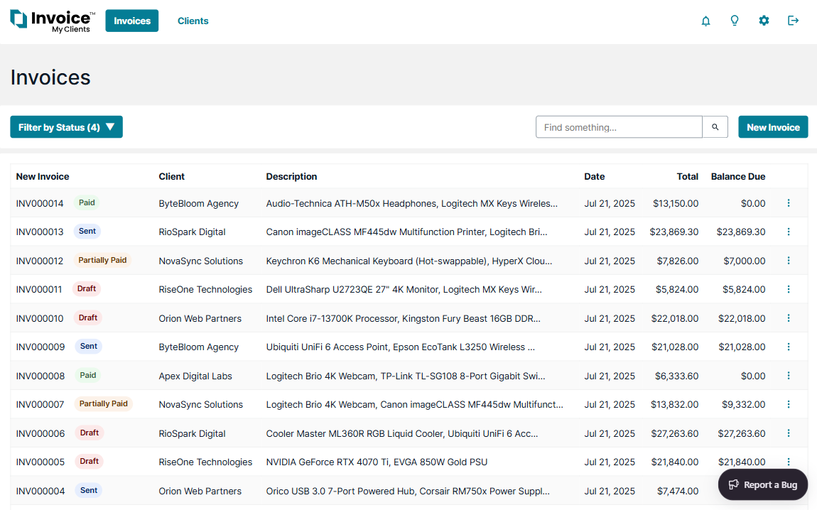 Invoice My Clients – Create and automate invoices, track payments, and grow your business