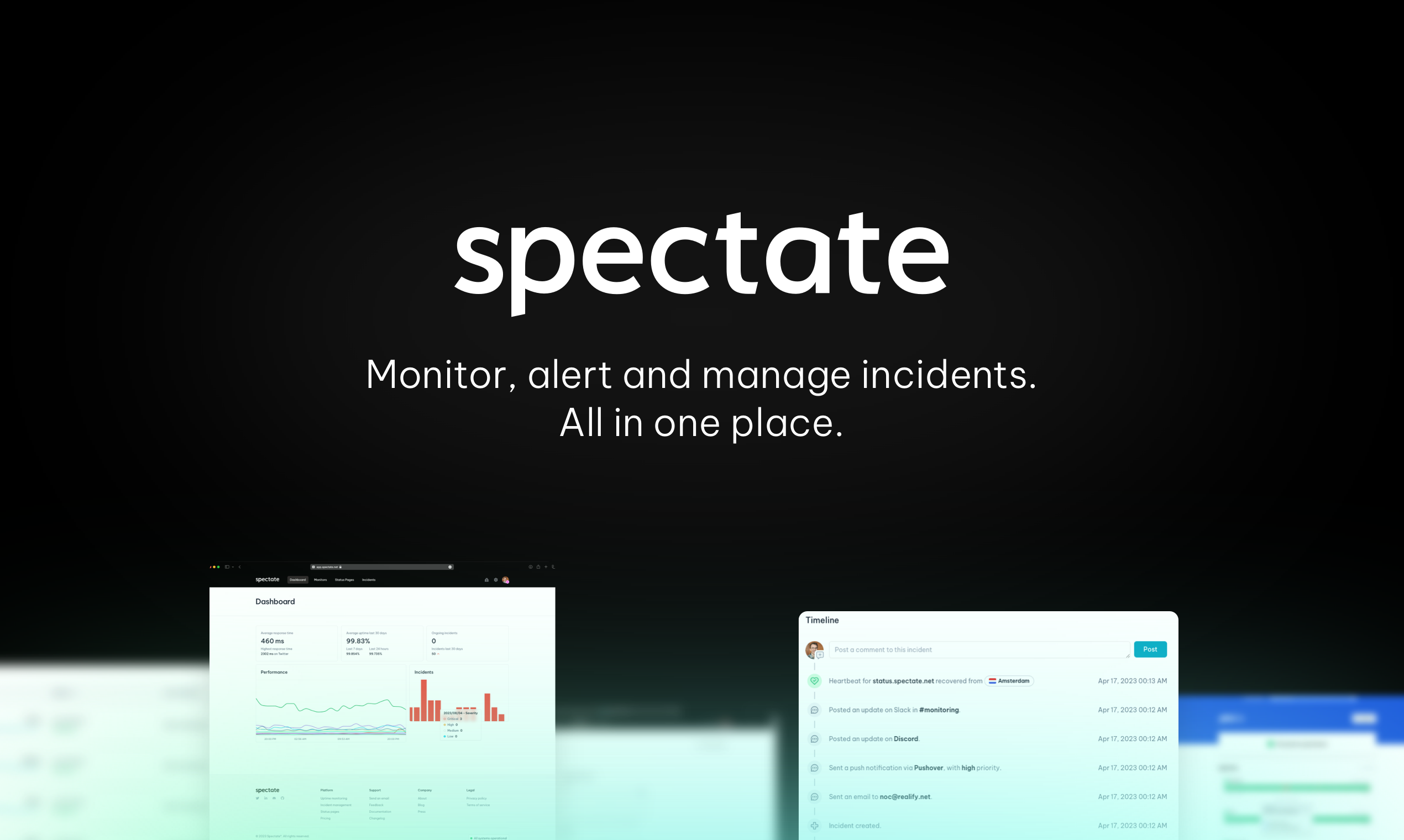 Spectate: Monitoring, incidents and AI-powered status pages