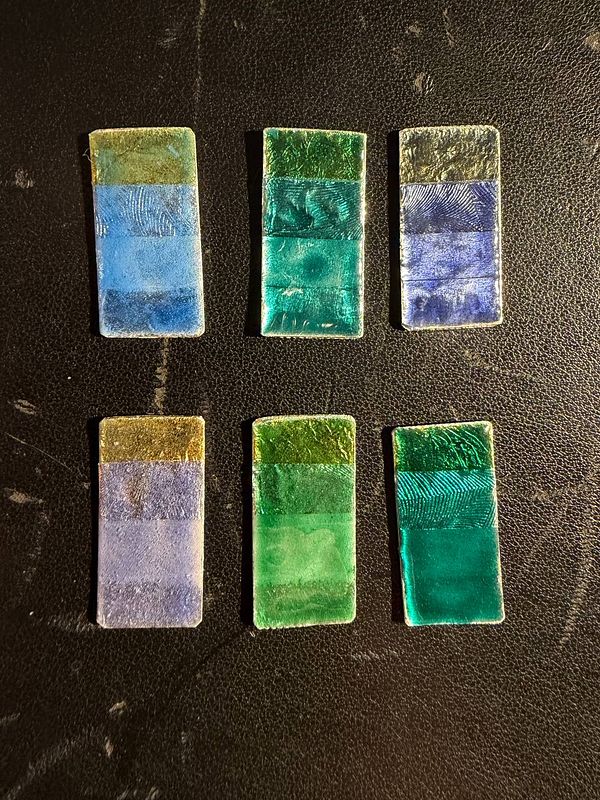 Six sample strips displayed against a plain background.