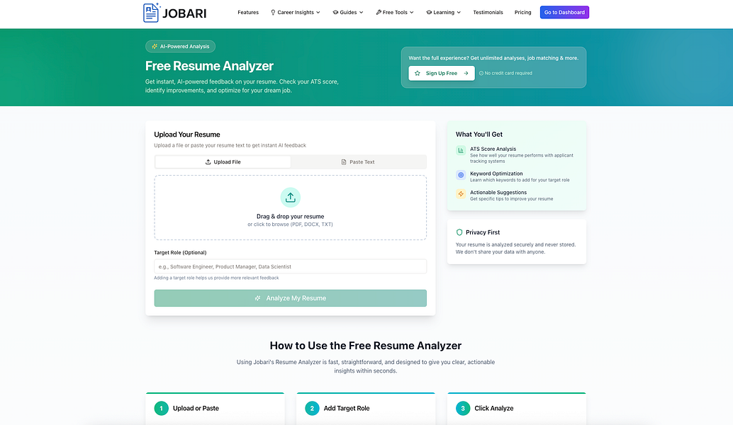 Jobari: Optimize your resume, match jobs, and prep | BetaList