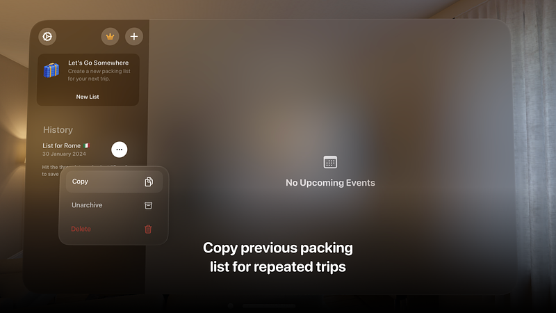 Screenshot of Packing List | Pack, Repeat