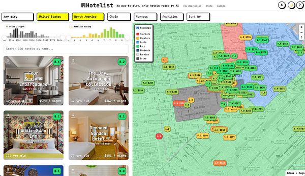 Map showing Tenderloin and surrounding neighborhoods annotated with crime incidents and categorized offenses.