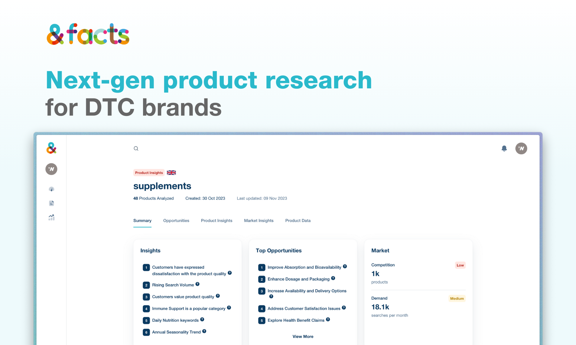 &facts: AI-powered Product Research for DTC brands
