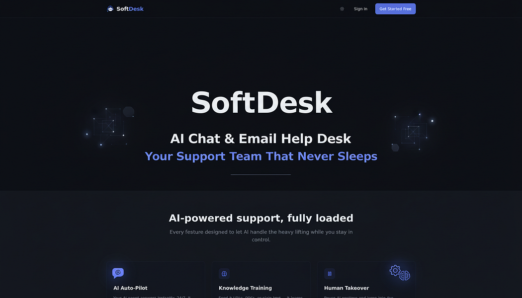 SoftDesk – Deploy an AI agent that learns your product and answers instantly visual 2