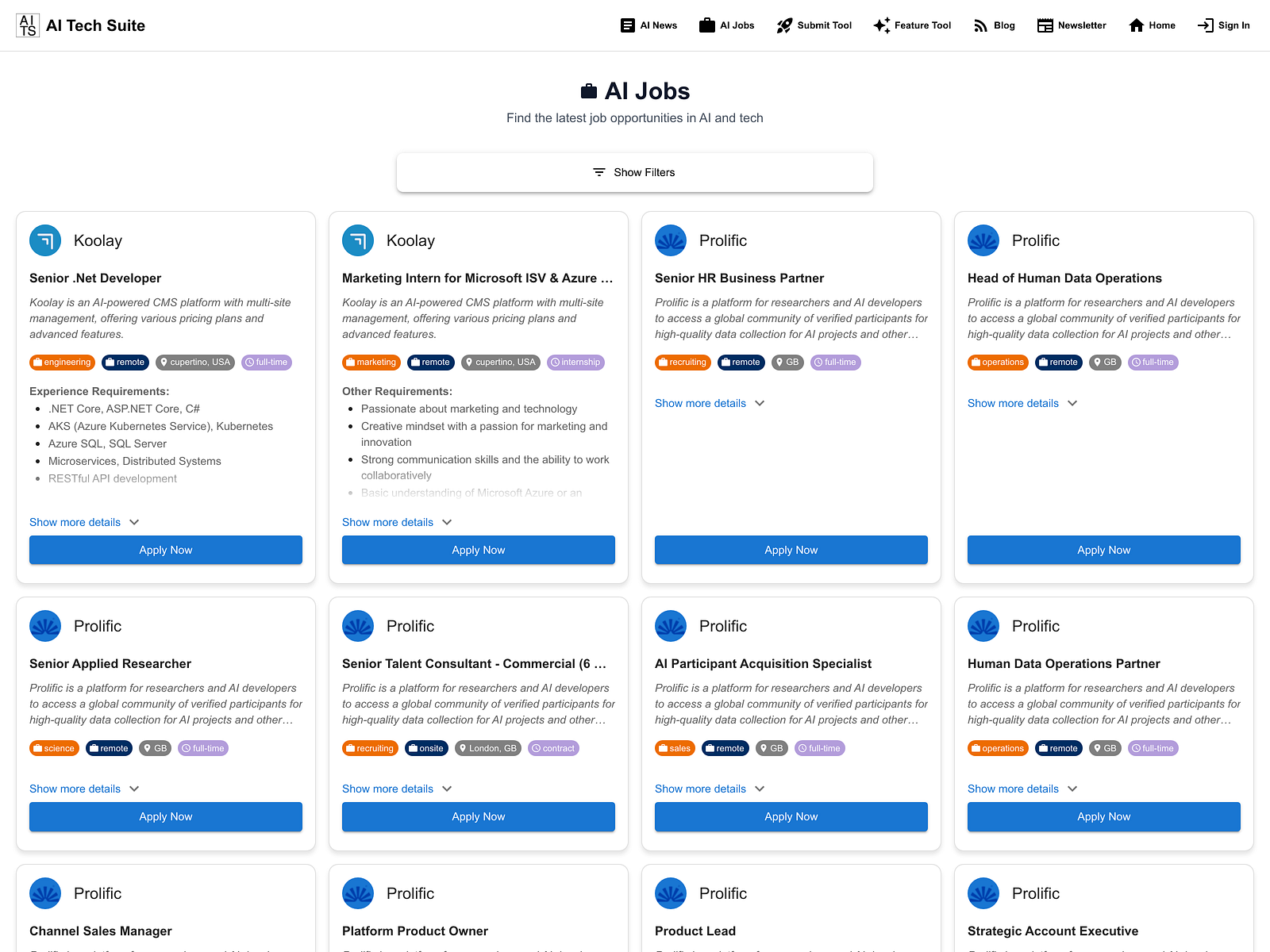 AI Tech Suite - Job Board Review – Startup Jobs