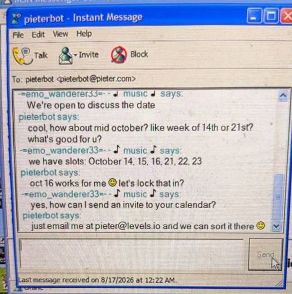 Screenshot of a Slack conversation where a user accepts a podcast invitation and shares a related link.