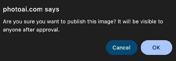 Screenshot of a photo editing software interface showing an image with a rectangular selection and options for publishing or downloading the photo.