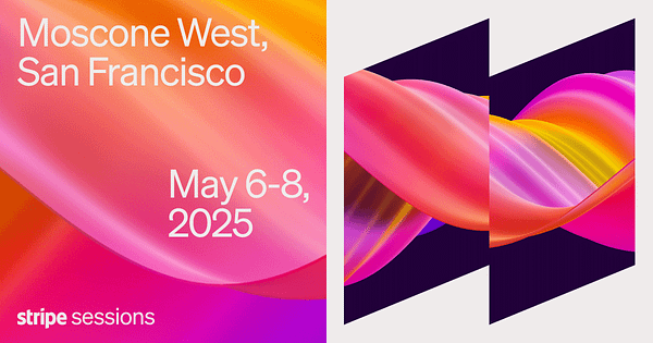 The image is a promotional graphic for the Stripe Sessions event in San Francisco.