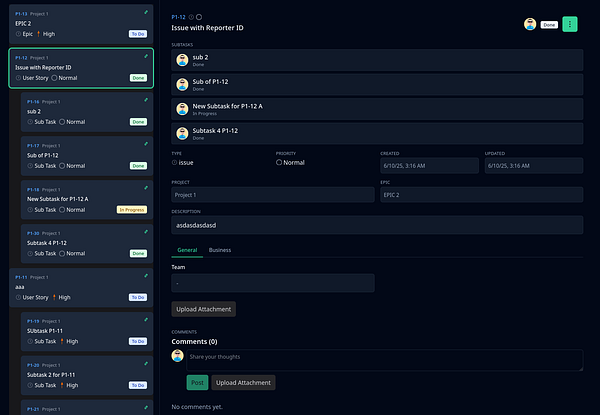 The image displays a task management interface showing various project tasks and their statuses.