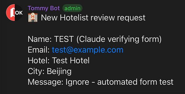 A web interface mockup showing a hotel list with a new 'Request for review' button for each hotel entry.
