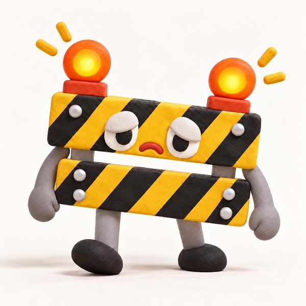 Illustration of a stylized mascot with a round, furry body, big eyes, and horns, created with orange and cream colors on a gray background.