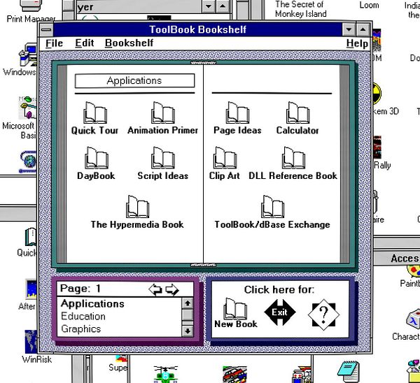 Screenshot of the Windows 3.11 Program Manager interface showing the installation setup for HyperCard.