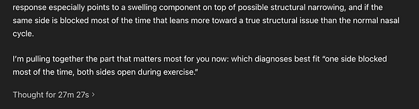 Diagram illustrating the nasal cycle showing airflow dominance in left and right nostrils over time.