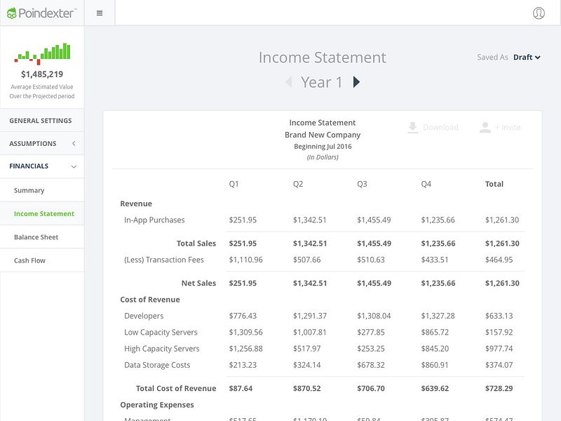 Poindexter An automated financial projection software BetaList