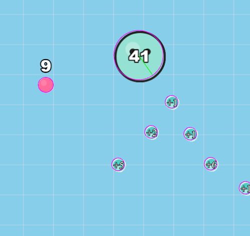 The image features a game interface with various numbered circles on a grid background.