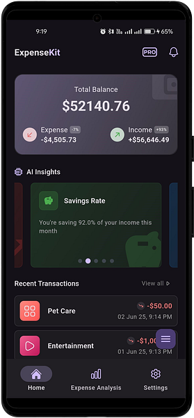 ExpenseKit - Expense Tracker & Smart Budgets