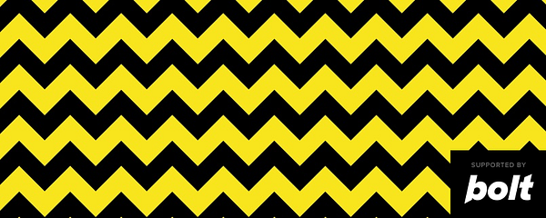 The image features a zigzag pattern in yellow and black with the Bolt logo in the corner.