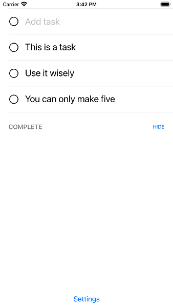 Five Tasks