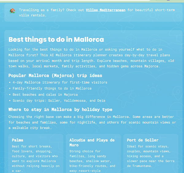 Website screenshot featuring a dark sidebar with menu items and a content area displaying page information with metadata and options.