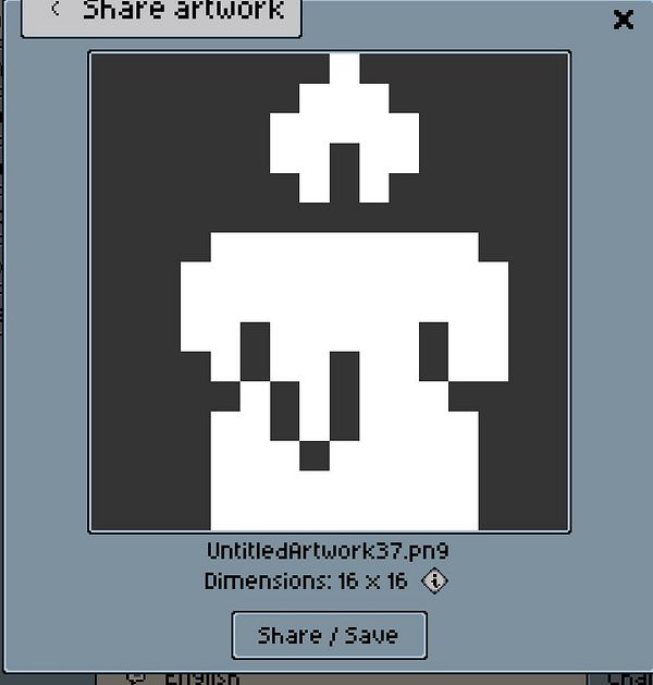 A pixel art representation of a candle displayed in a sharing interface.