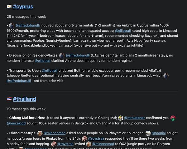 Screenshot of a Telegram mobile app interface showing the #NOMADS newsletter channel with pinned messages and various interaction options.