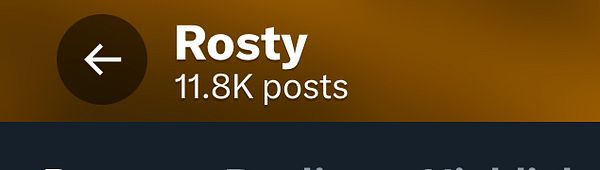 The image displays a Twitter profile header showing the username and total post count.