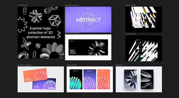 A collection of vibrant and modern abstract designs for social media artwork.