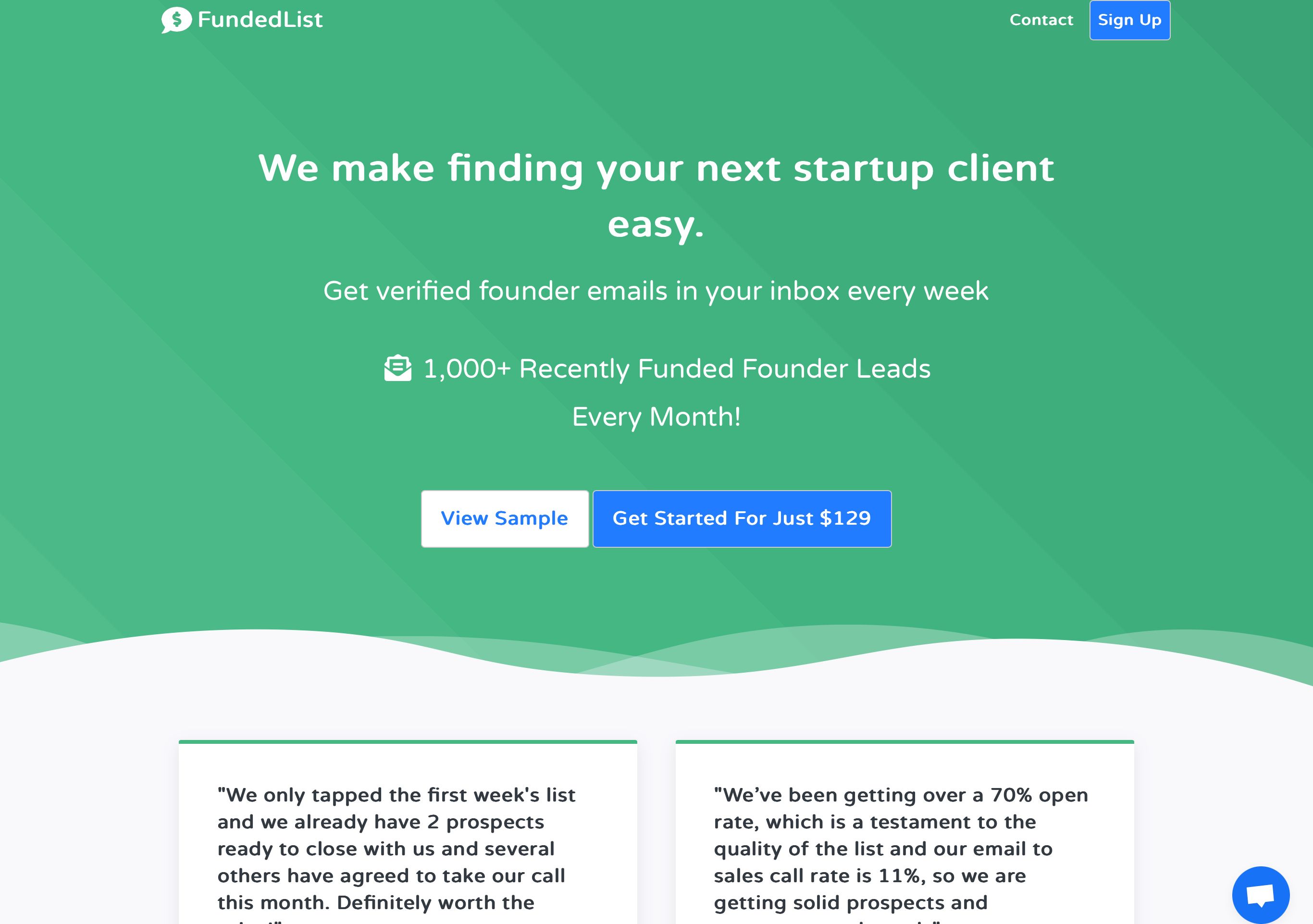 FundedList: Receive a weekly list of recently funded | BetaList