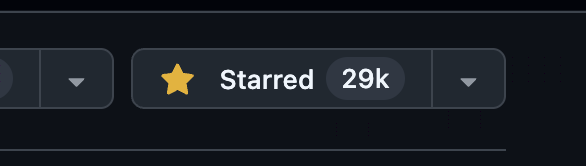 The image displays the GitHub interface showing the star count for a repository.