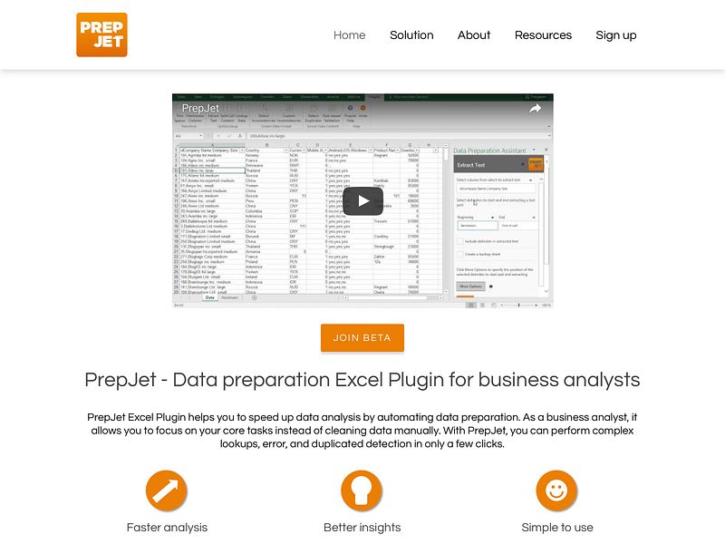 PrepJet Excel Plugin