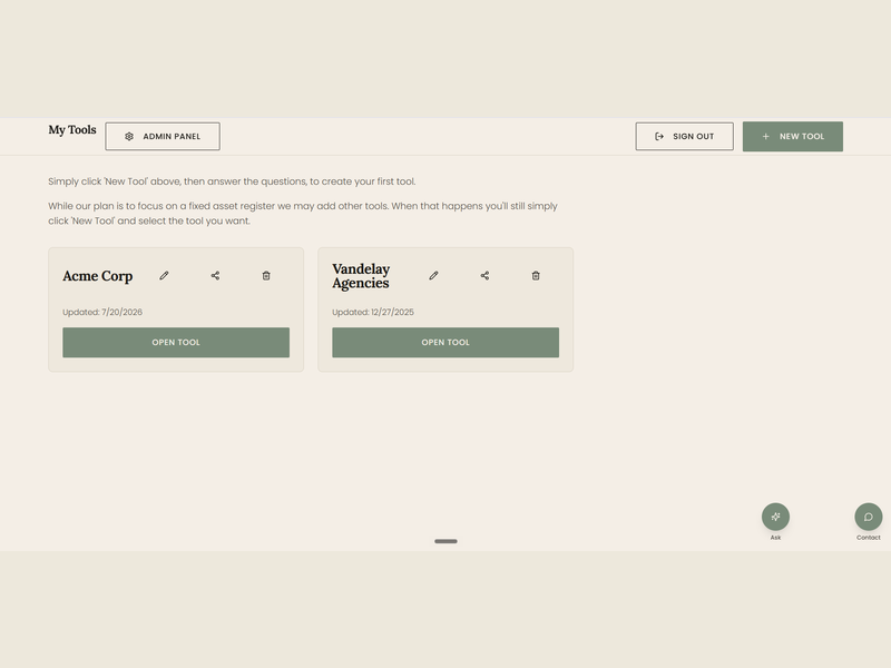 Simple Fixed Assets