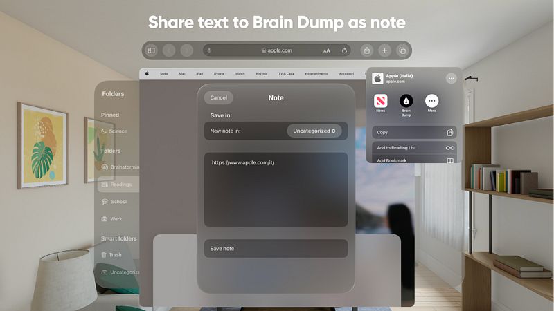 Screenshot of Brain Dump: Notes & Writing