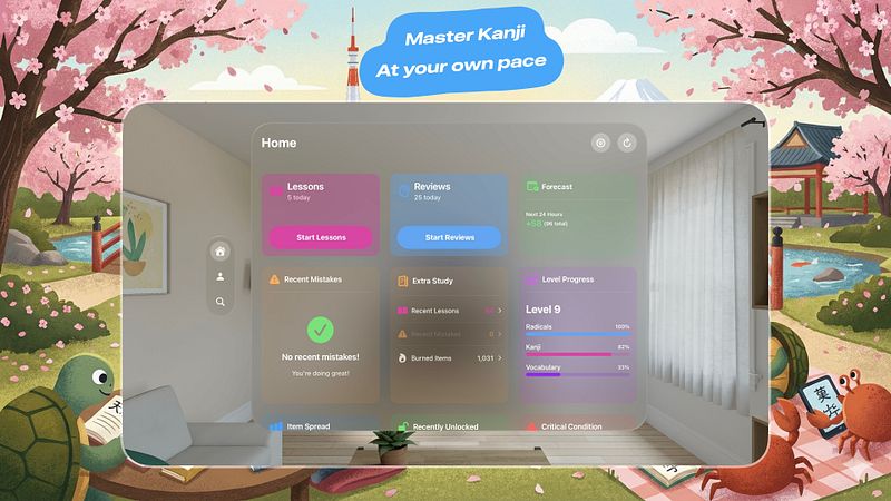 Screenshot of Gakugame - WaniKani Companion