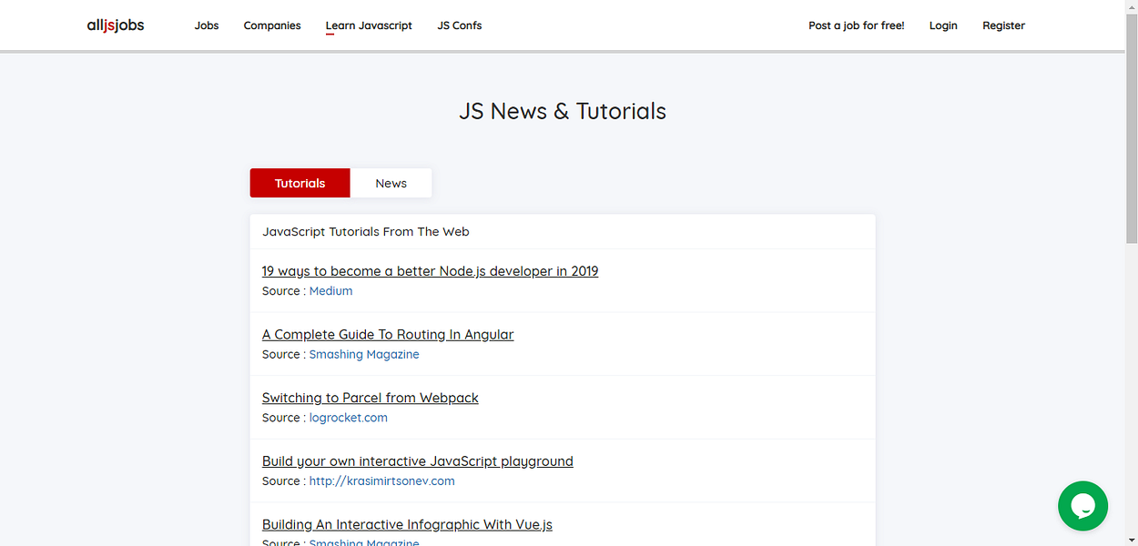All JavaScript Jobs