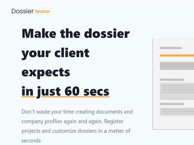 Dossier Maker: Create the dossier your client expects in | BetaList