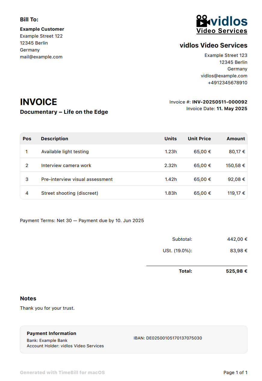 TimeBill: Track time, manage tasks, and send invoices — all