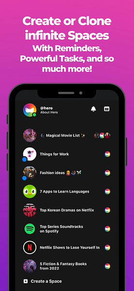 Hero: Share & Discover Lists