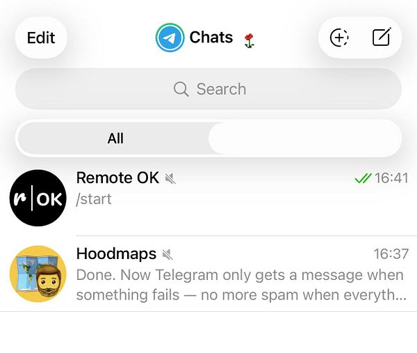 Screenshot of the Claude Code bot chat interface on Telegram showing a coding conversation.