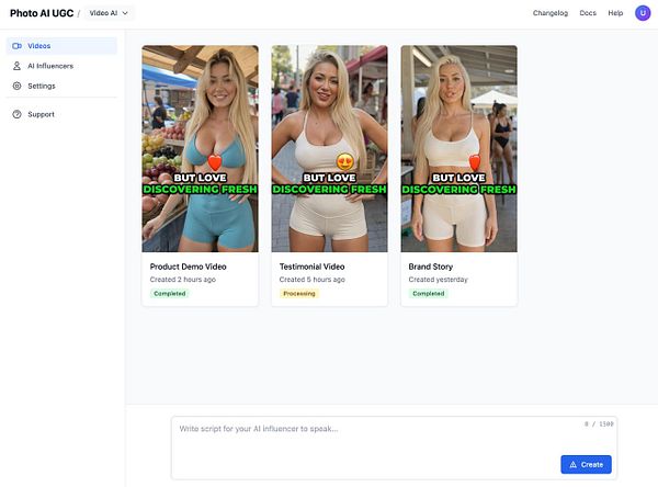 The image displays a dashboard for managing video content related to user-generated content (UGC).