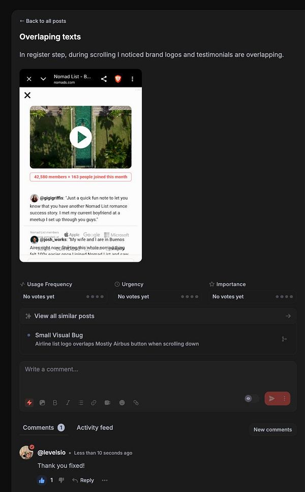 Screenshot of a mobile sign-up page for Nomads with overlapping input fields causing readability issues.