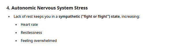 The image presents information about autonomic nervous system stress and its symptoms.