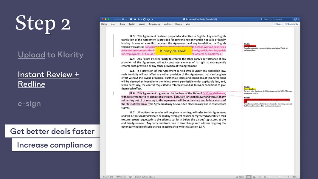 Klarity Instant NDA Review Tool