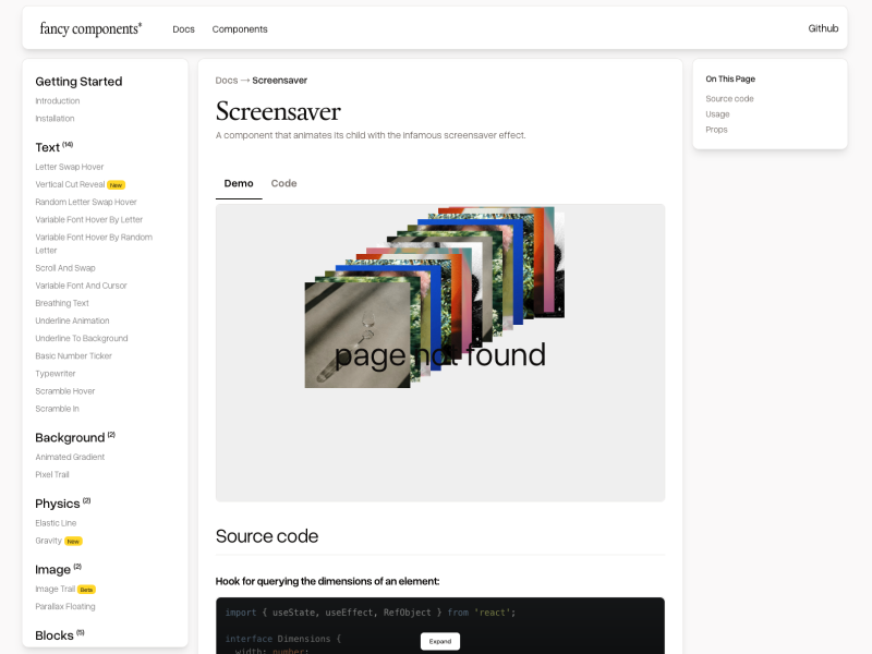 Fancy Components: Ready-to-use, fancy, animated react | BetaList