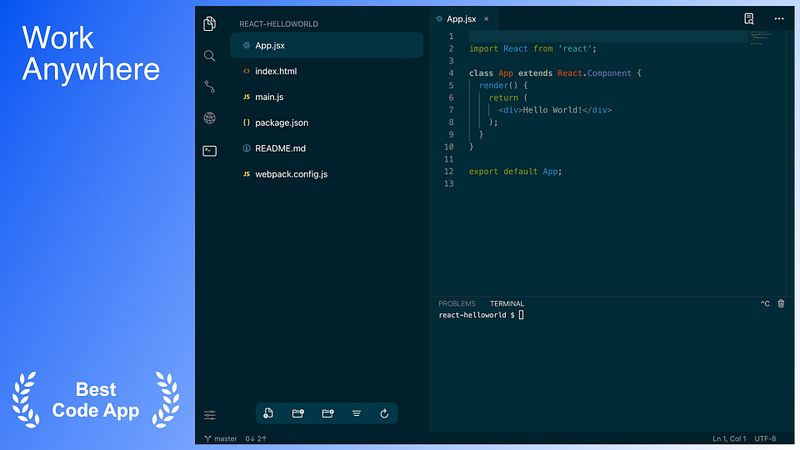 Screenshot of Code - Editor Git and Terminal