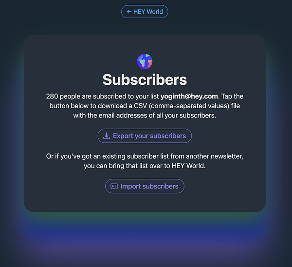 The image displays a subscriber management interface showing the number of subscribers to a newsletter.