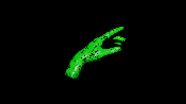 Screenshot of a game development interface showing a 3D scene with various post-processing effects applied.